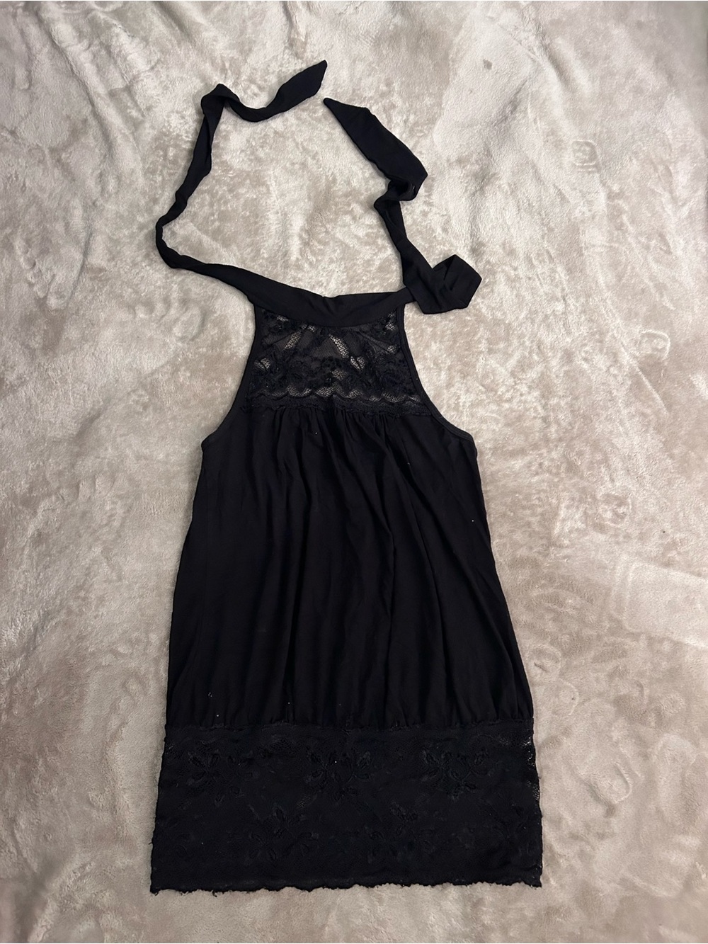Black Bebe Halter Lace Detail Dress vintage